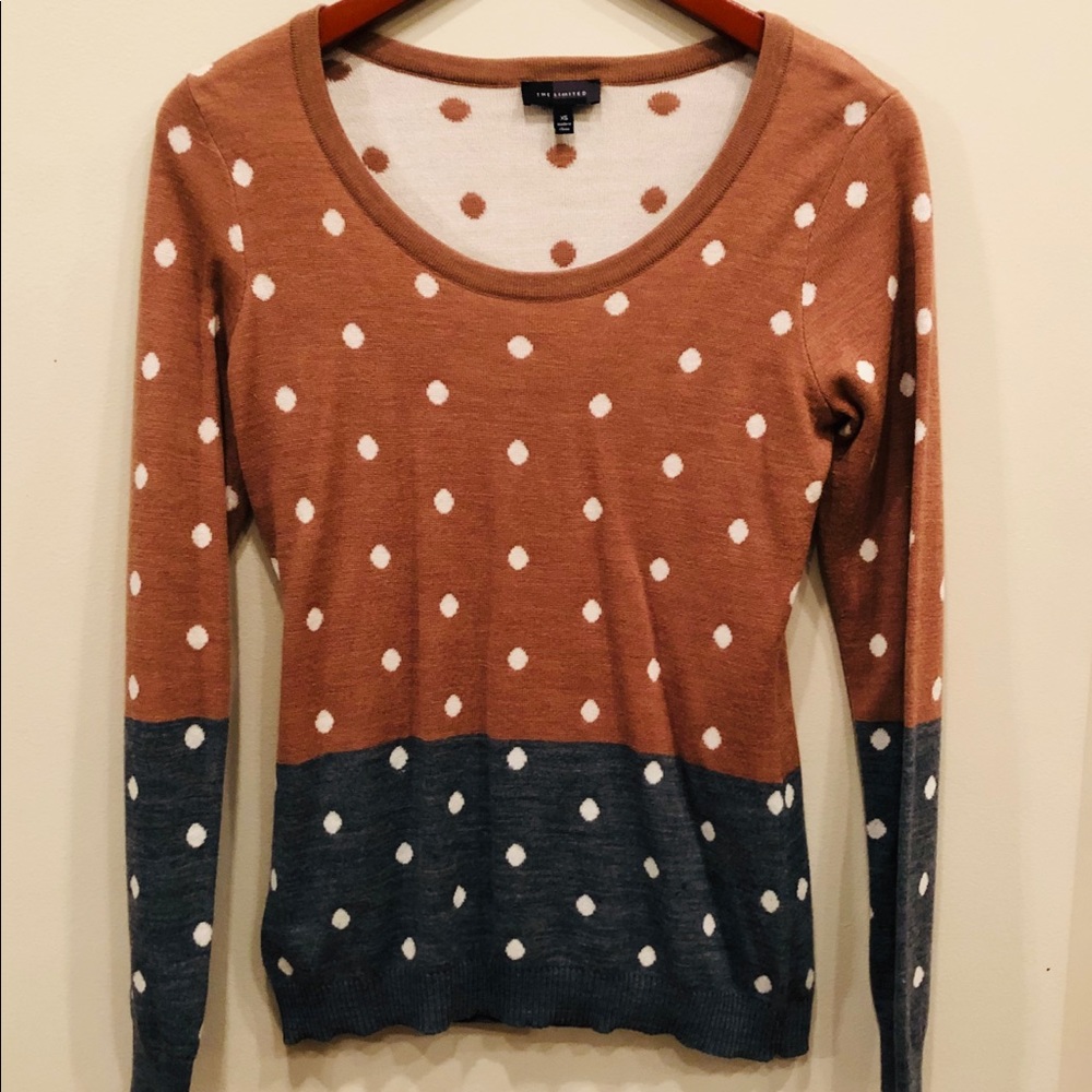 THE LIMITED Scoop Neck Polka Dot Sweater